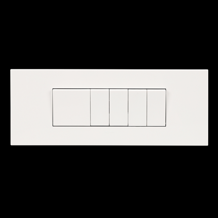 스위치아테오 정사각 유럽형 5구 1로6모듈화이트
