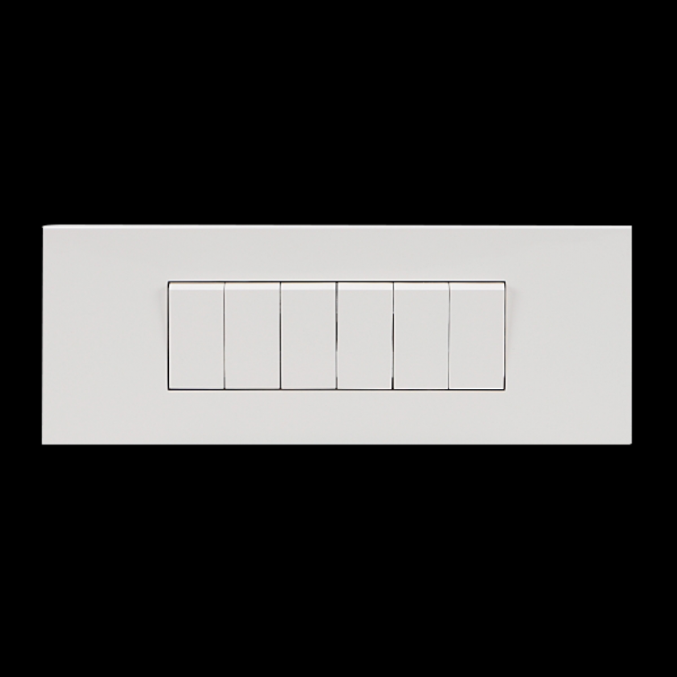 스위치아테오 정사각 유럽형 6구 1로6모듈화이트