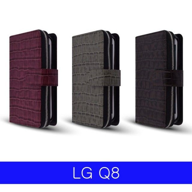 천연소가죽 Ra크록 케이스 X800 지퍼다이어리 LG Q8