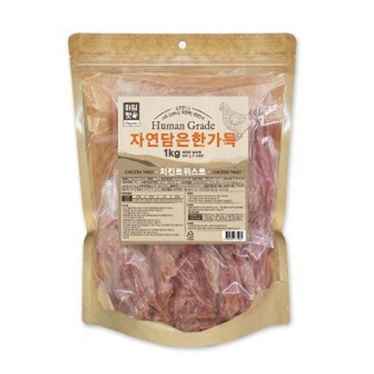 자연담은 한가득 치킨트위스트 1kg 강아지 애견 간식