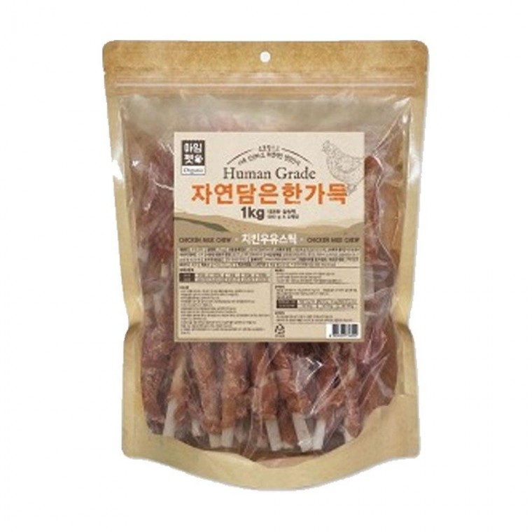 자연담은 한가득 치킨우유스틱 1kg 강아지 애견 간식