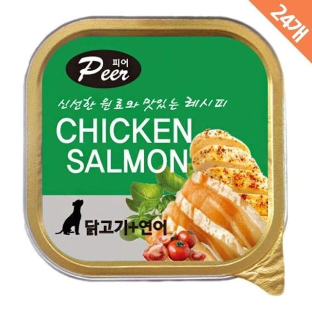 피어 사각캔 닭고기+연어 100g x24