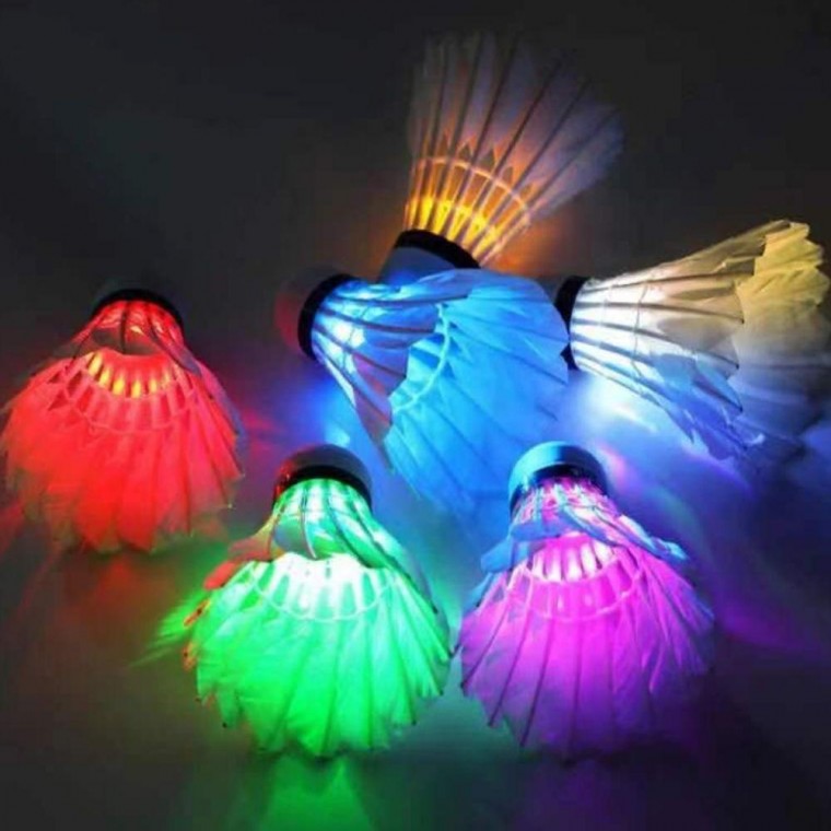 야광 LED 거위깃털 셔틀콕 4개입 야광셔틀콕