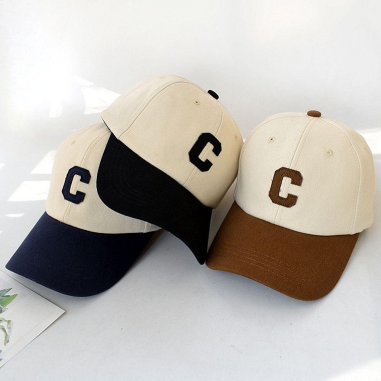 배색 디자인 알파벳 자수 포인트 깔끔한 외출 모자 야구 캐주얼 볼캡 기본 커플 여름