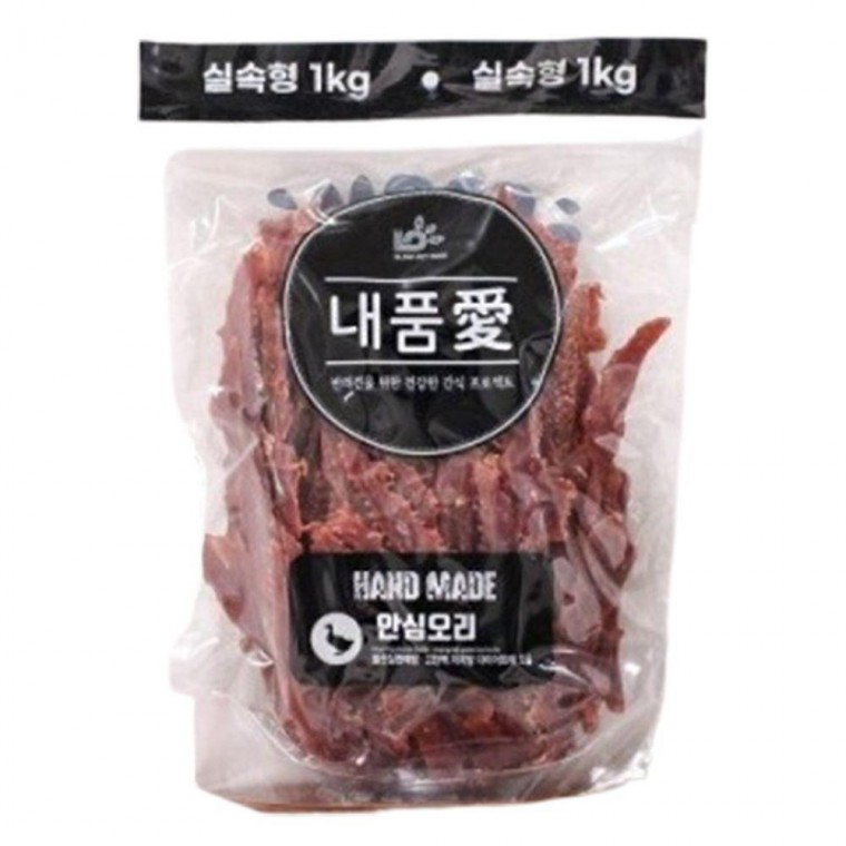 안심 강아지 오리 슬라이스 1kg 대용량 육포 스낵