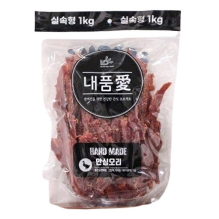 안심 강아지 오리 1kg 대용량 간식 실속 육포 스낵