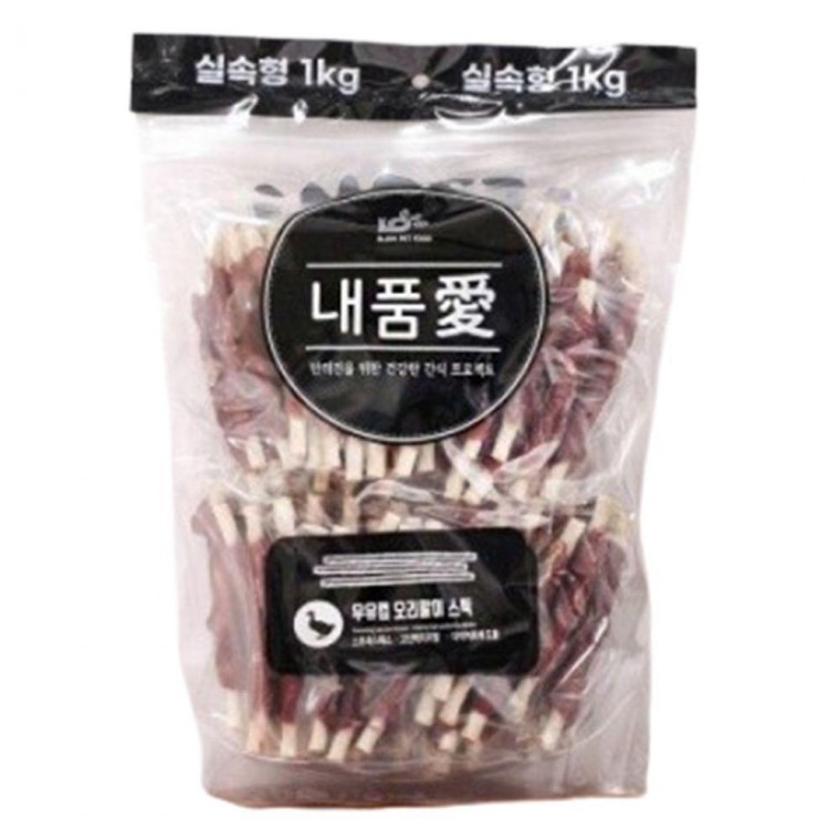 오리말이 강아지 우유껌 1kg 대용량 간식 실속 개껌