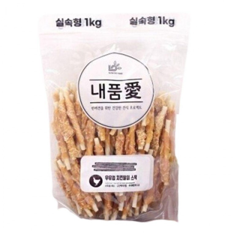 치킨말이 강아지 우유껌 1kg 대용량 간식 실속 개껌