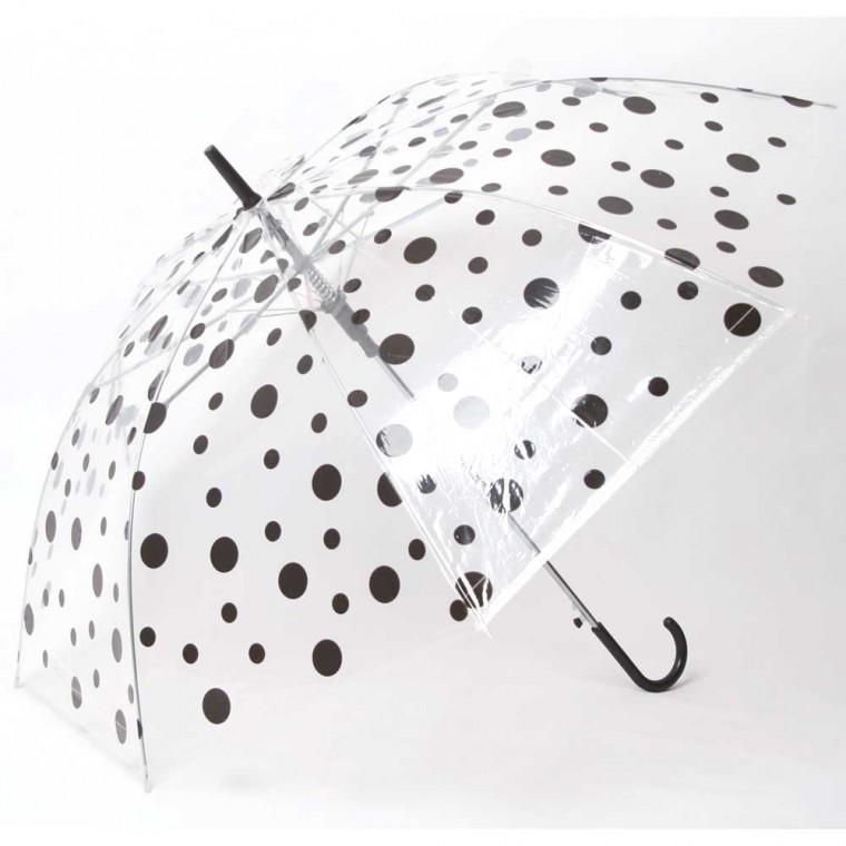 투명 땡땡이 무늬 자동 장우산 비닐우산 인쇄가능 골프우산