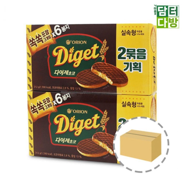 오리온 다이제 초코 2번들 312g 1BOX (8개입)