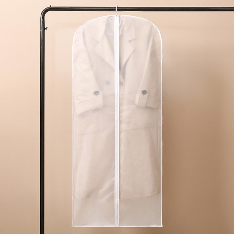 누카 정리만렙 반투명 지퍼식 옷커버 3p세트(화이트) (60x140cm)
