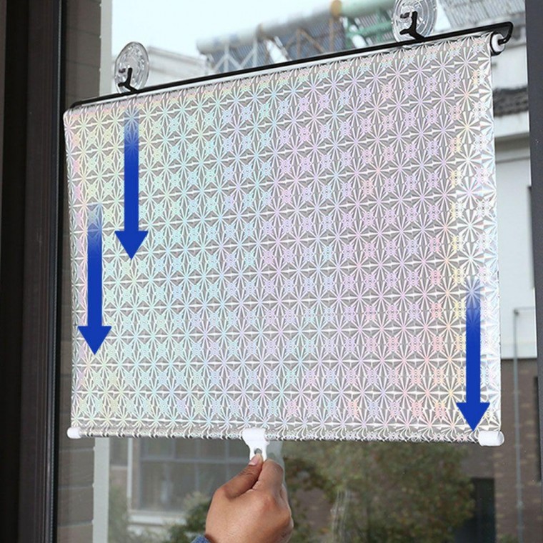 누카 롤 블라인드 창문 방염 암막 스크린 실버 65X125cm