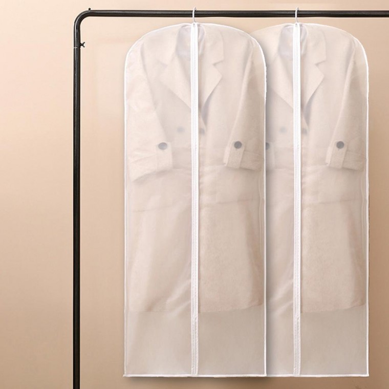 누카 정리만렙 반투명 지퍼식 옷커버 2p세트(화이트) (60x160cm)