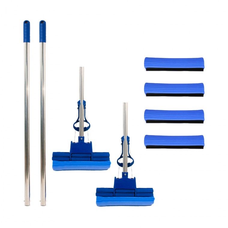 다용도 스펀지물걸레 펄프청소기 밀대2개+리필6개세트