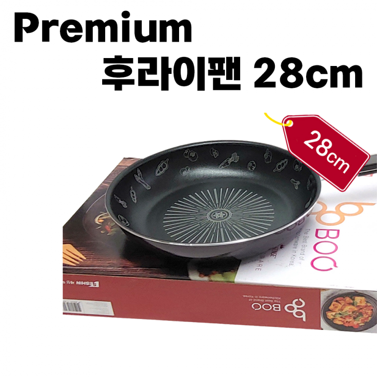 [Premium 후라이팬 28cm] 인덕션 하트 프라이팬 생선 고기 구이 볶음 다이아몬트 5중 코팅 [동해상사]