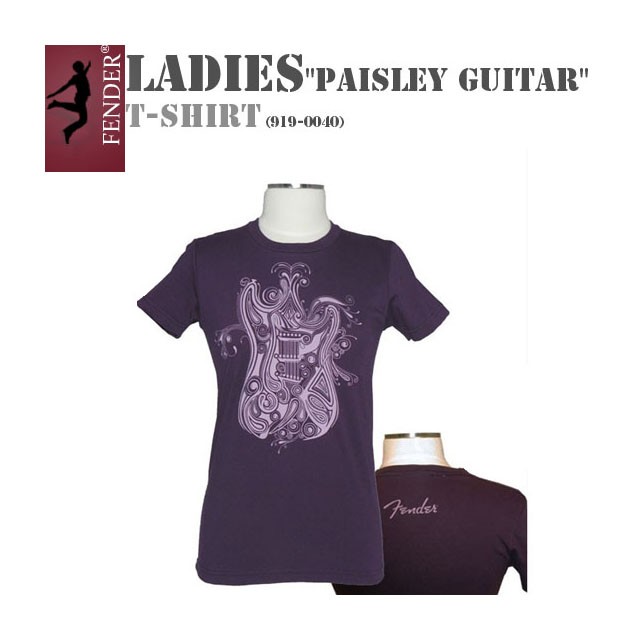 펜더 티셔츠 TEE LADIES PAISLEY GUITAR EGGPLANT의류