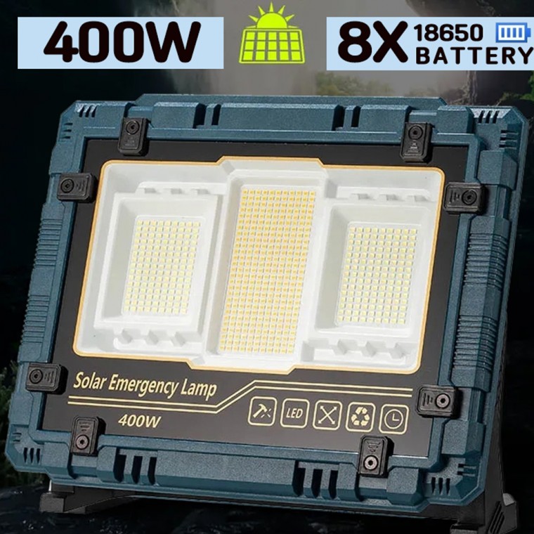 태양광 충전식 400W LED 충전식 야외 멀티 조명등 랜턴 작업등 투광기 W8121 투광등