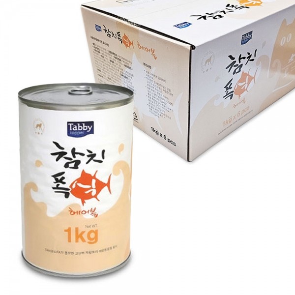 고양이 참치 폭식 대용량 고양이캔 헤어볼 1kg x 6개입 1박스