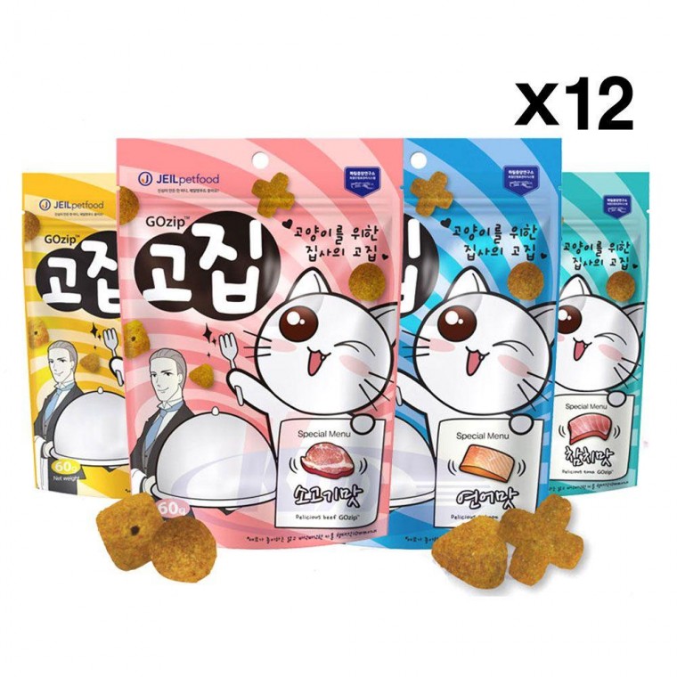 고집 60g X12 바삭한트릿 고양이 영양간식 그레인프리 트릿 묘간식 애완 칭찬간식 묘건강 동물용품