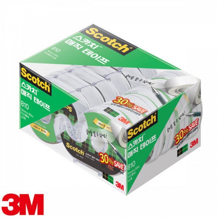 3M 스카치 매직테이프 세이빙팩 810D-12 12mm x 20m