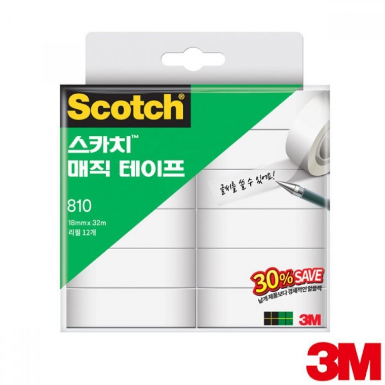 3M 스카치 매직테이프 세이빙팩 810R-12 18mm x32m