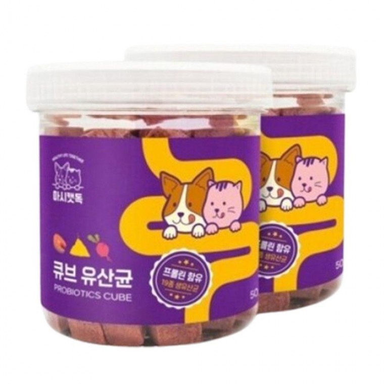 큐브 강아지 유산균 50g 동결건조 장건강 면역력 관리