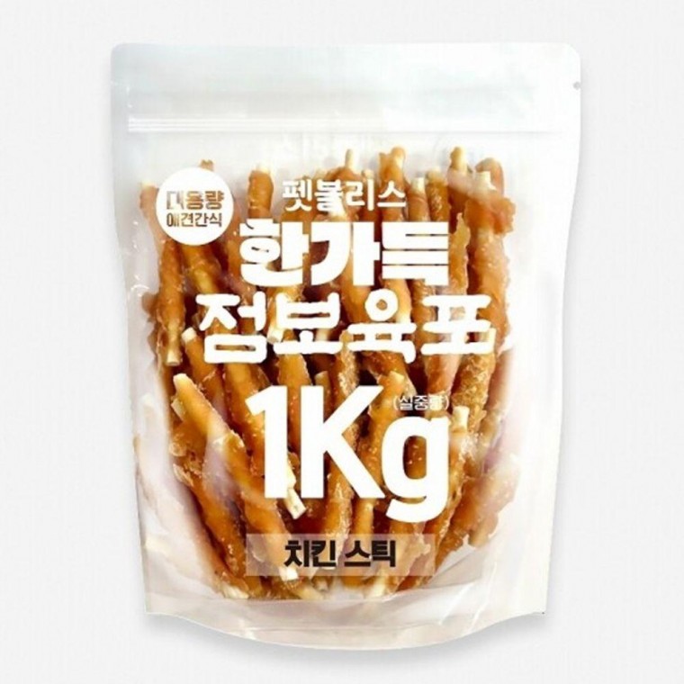 육포 강아지 치킨 스틱 간식 1kg 대용량 실속 스낵