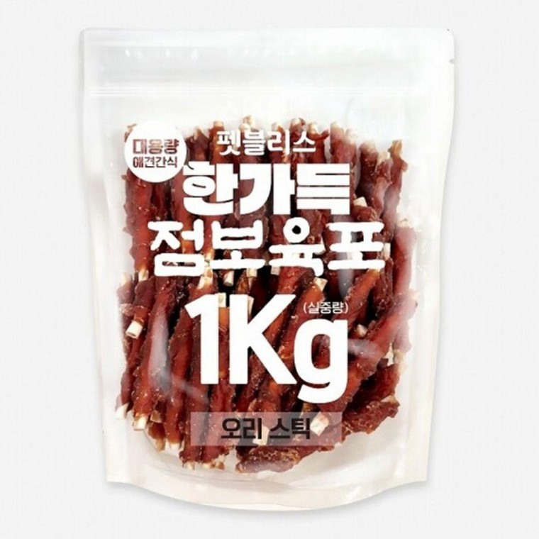 육포 강아지 오리 스틱 간식 1kg 대용량 실속 스낵