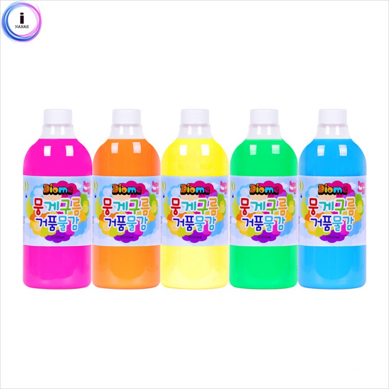 e07 뭉게구름 거품물감 리필 1000ml 5색 세트