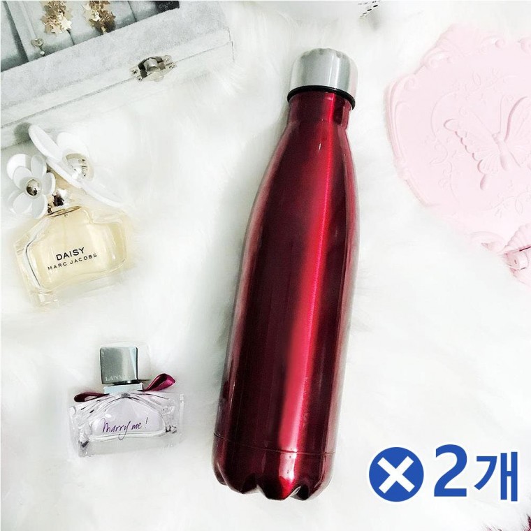 시원한음료 보온보냉 스텔라 진공보온병 500ml-레드x2개 보온물통 스테인레스보냉병