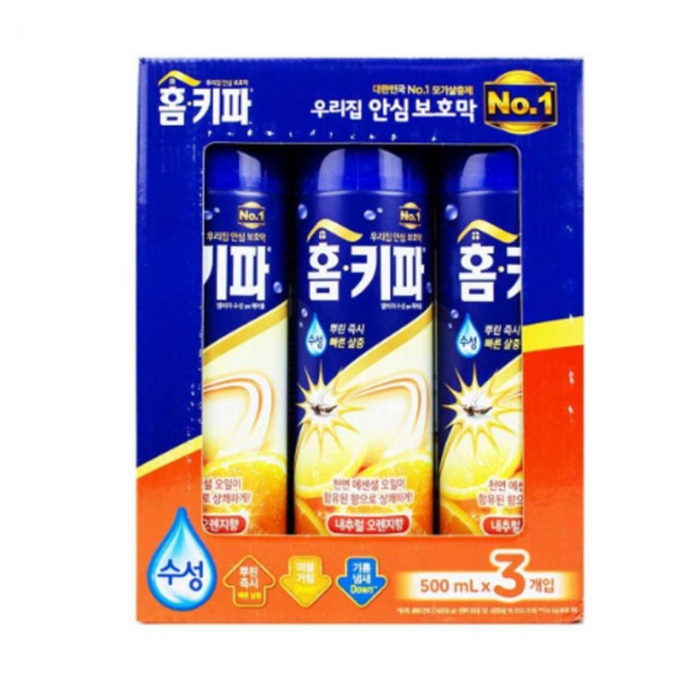 에어졸 홈키파 엘비이 500ml x 3개입 내추럴오렌지향