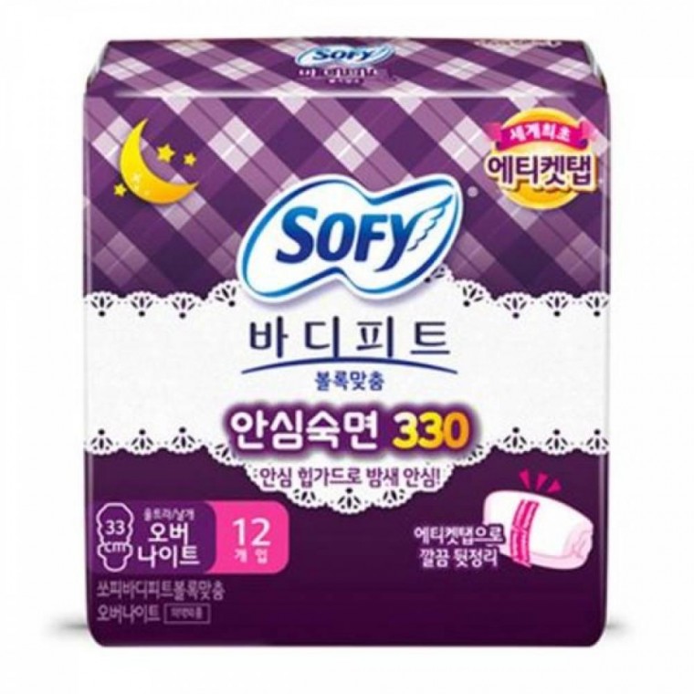 오버나이트 쏘피 바디피트 안심숙 면 330 12입x4개 대형