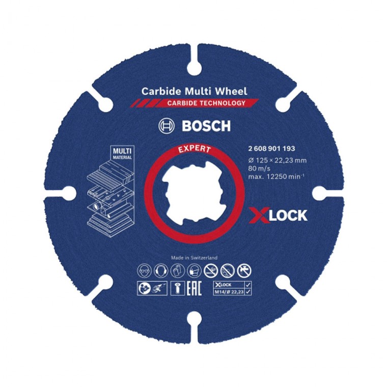 보쉬 2608901193 X-Lock 카바이드 멀티휠 125mm 목재 못 플라스틱