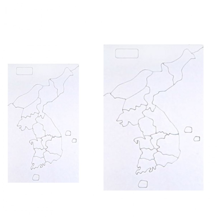 그리기퍼즐 종이퍼즐 모양퍼즐 (50개) - 한국지도 대/소 16PCS 퍼즐만들기