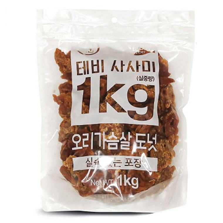 오리가슴살 사사미 도넛 생활왕 1kg 강아지