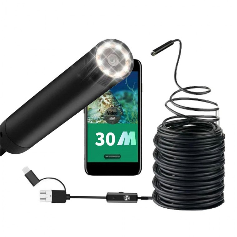 싱크대 스마트폰내시경 8LED 배관 HD 30M카메라 ip68