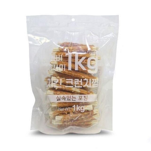 간식 치킨 스트레스해소 충치예방 1kg 크런치껌 애견