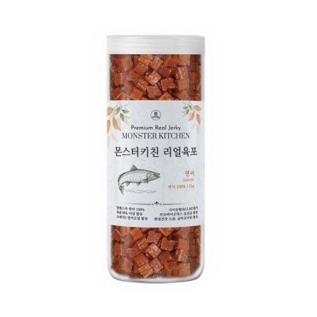 1kg 연어 간식 칭찬 훈련 큐브형 육포 소프트 애견