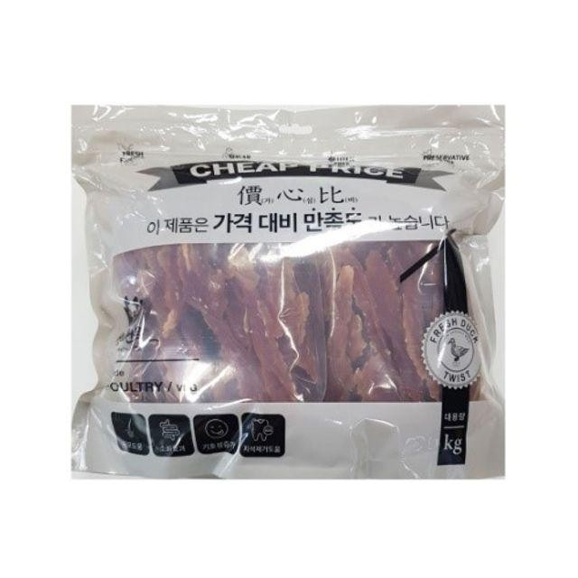 육포 간식 오리 영양 대용량 1kg 트위스트 강아지