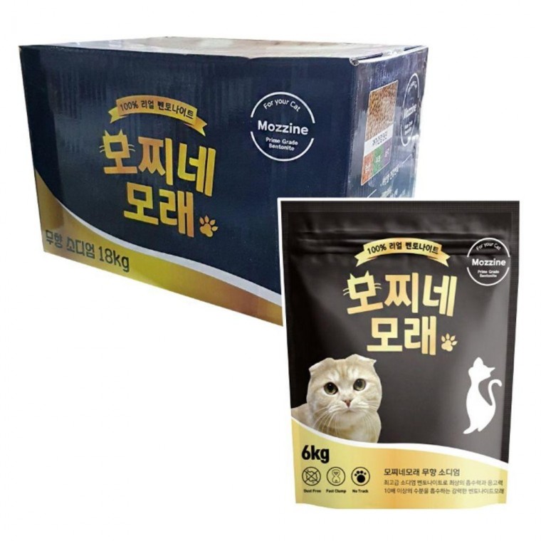 무향 체크 모래 3개 건강 6kg 고양이 소변색 모래