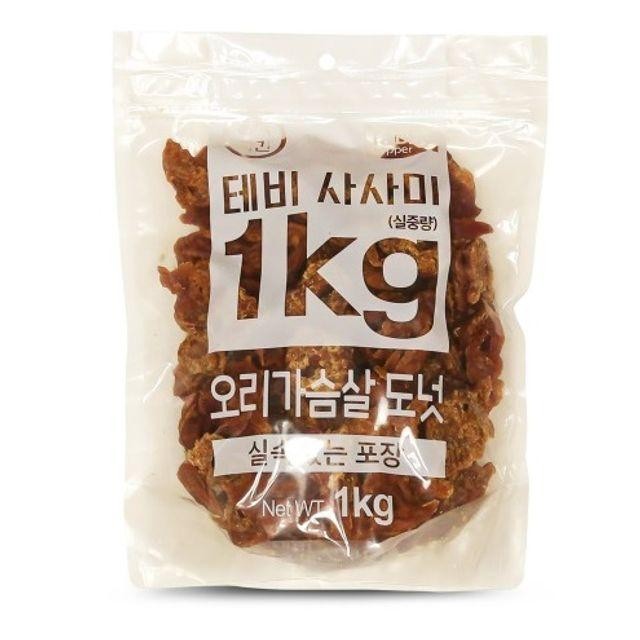 1kg 대용량 사사미 강아지 오가슴살도넛 간식 애견