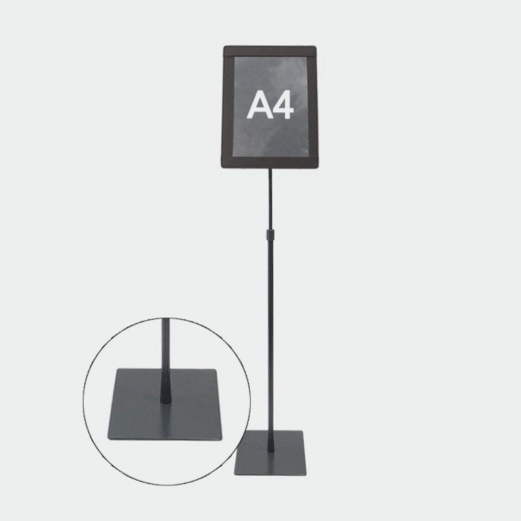 사각베이스 텍스타일 A4 진회색 사인스탠드