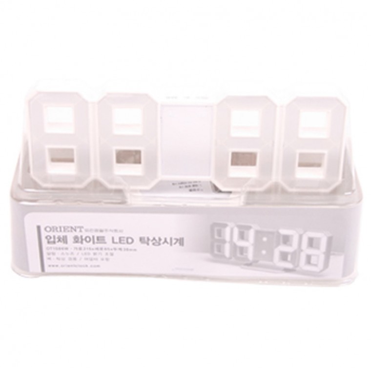 입체 화이트 LED 탁상시계 215X85X38mm