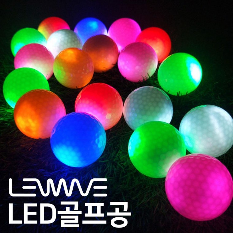 새벽 야간 라운딩 LED 발광 골프공-색상랜덤 골프용품