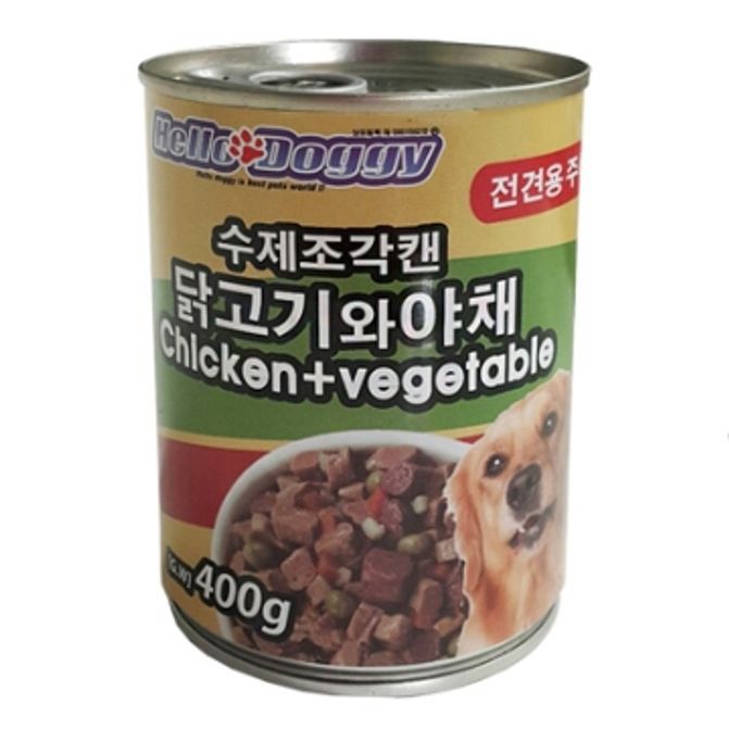 헬로도기 강아지 사료 애견 간식 닭고기야채 400g24캔