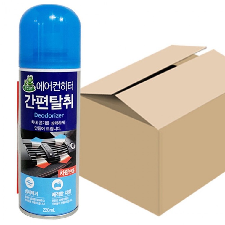 에어컨탈취제 청개구리 에어컨히터 간편탈취220ml x1박스(20개)차량 차량에어컨탈취제