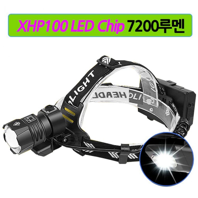 Xhp100 LED COB 충전식 줌 랜턴 헤드랜턴 7200루멘