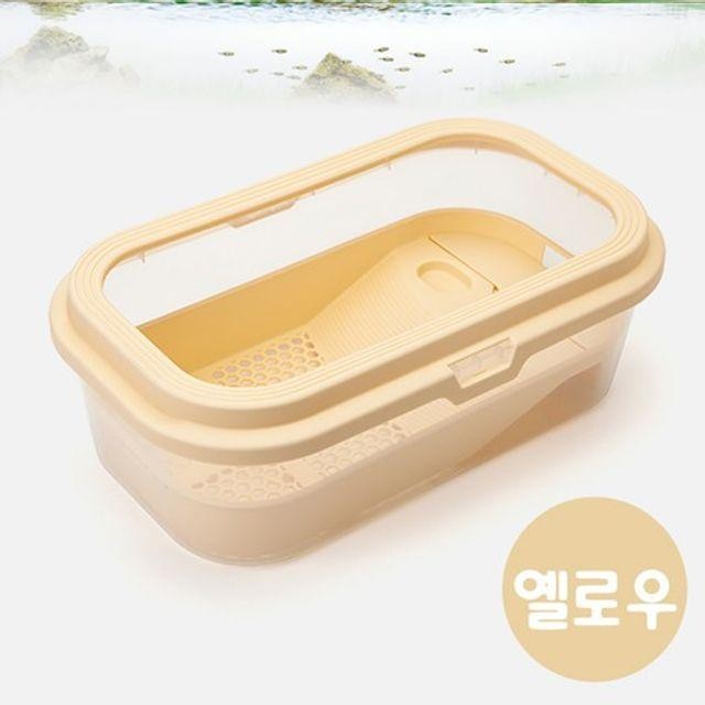 수조 터틀케이지 거북이 L 오픈사육장 어항 (옐로우)