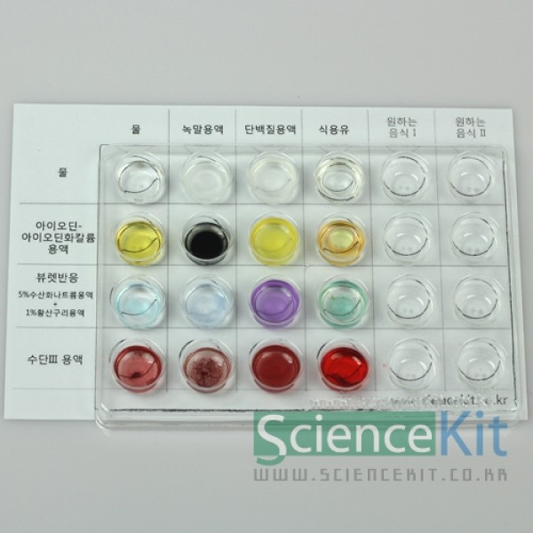 과학수업 영양소 검출 판 만들기 4인세트 키트