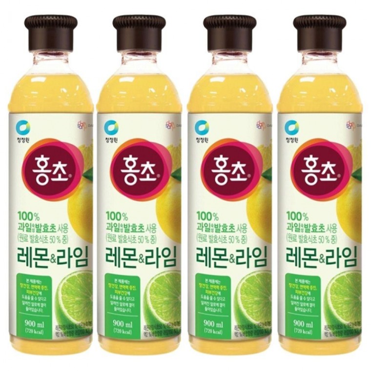 대상 청정원 홍초 레몬라임 900ml x 4개입